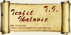 Teofil Ikalović vizit kartica